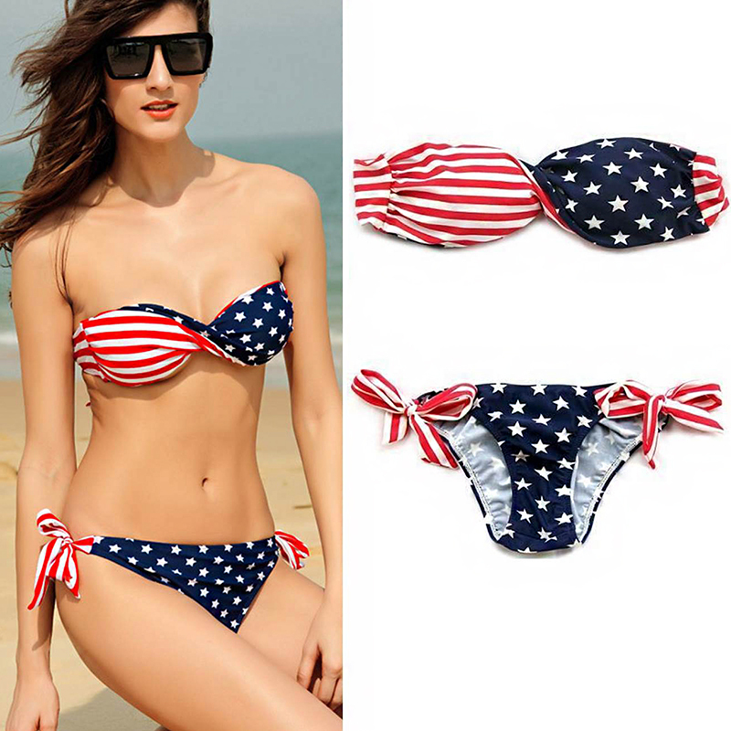 usa flag bikini swimwear