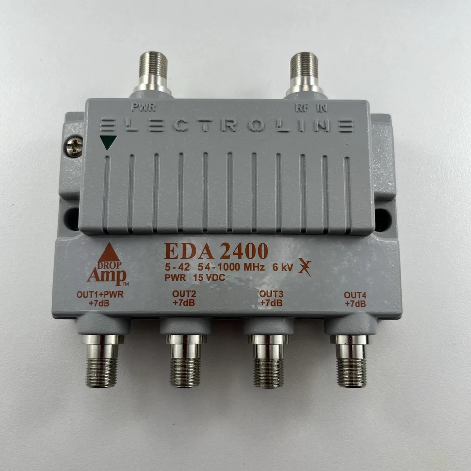 Electroline EDA 2400 4Port Cable TV HDTV Signal Booster/Amplifier w/Wall Adapter - Image 3 of 4