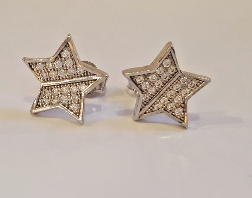 Orecchini a forma di Stellina con Zirconi bianchi Argento 925 idea regalo - Picture 2 of 4