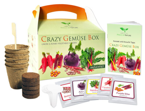 Crazy Gemüse Box - Samen Anzuchtset - 5 Irre Gemüse Sorten zum Selberzüchten - Bild 1 von 8