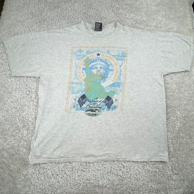 Vintage T Shirt Mens XL Gray USA Statue Of Liberty Tee Sherry's Best 90s Y2k
