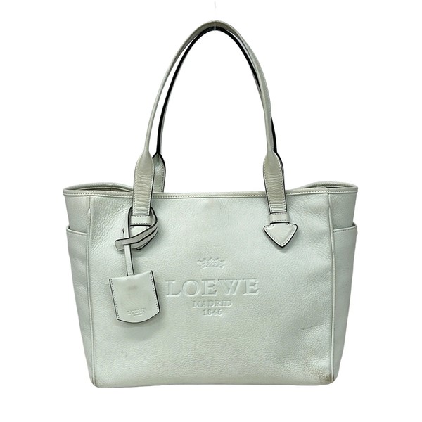 LOEWE Heritage White Leather Tote Bag