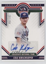 2022 USA Baseball Stars & Stripes Blue Ink 203/399 Cole Kirschsieper Auto 11n2