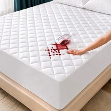 Waterproof Mattress Protector 18" Deep Quilted Mattress Pad Breathable Fitted