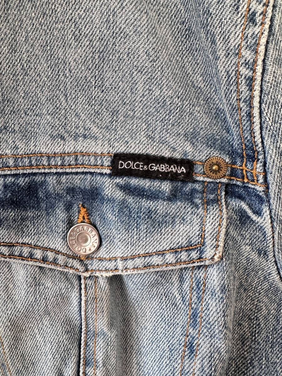 Dolce & Gabbana Archival Denim Jacket Y2K Blue Jean Jacket Logo