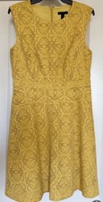 J Crew Size 2 Mustard Yellow Eyelet Sleeveless Fit & Flare Lined Women’s Dress