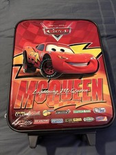 DISNEY PIXAR CARS LIGHTNING MCQUEEN KIDS CHILD ROLLING SUITCASE w/ WHEELS
