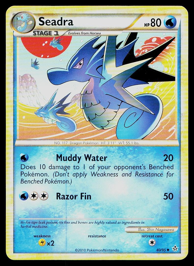 Pokemon Card HGSS Unleashed Seadra 40/95 Uncommon