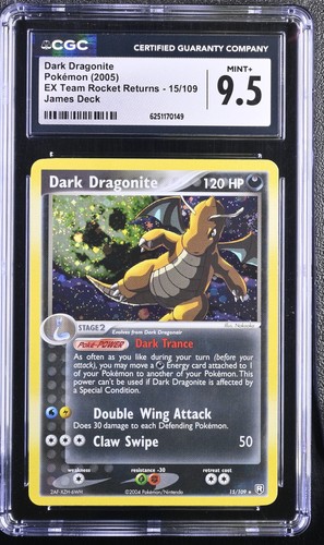 CGC 9.5 MINT+ Dark Dragonite 15/109 EX Team Rocket Returns Holo Pokemon Card