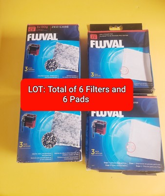 Fluval Zeo-Carb Chemical FILTERS and C3 FOAM PADS FRESHWATER  AQUARIUM LOT