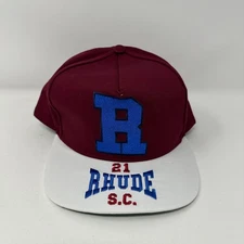 Rhude Mens Embroidered 21 R S.C. Baseball Cap Red Burgundy Blue Hat