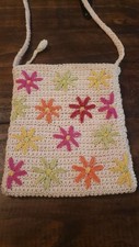 Vintage Crochet Purse With Floral Design