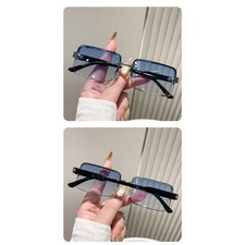 Retro Square Sunglasses for Men Women Metal For semi-Rimmed UV380 Light Weight