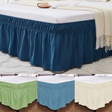 Solid Color Bed Ruffles Elastic Edge Bed Side Skirt  Bedding Accessory