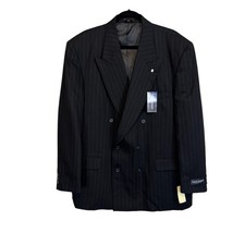 Vtg Harve Benard Wool Blazer 46R Black Executive Formal Work Office Business NWT