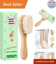Baby Hair Brush, Wooden Goat Bristles Hair Brush for Newborns Toddlers, Ide...