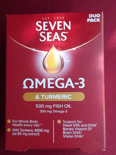 Seven Seas Omega-3 Fish Oil Turmeric Supplement 500mg Fish Oil 300mg Omega-3