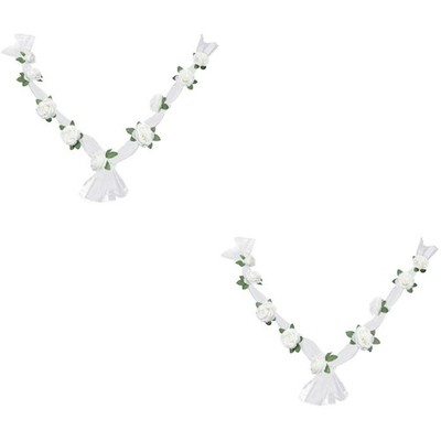  2 Sets Hochzeitsauto-requisite Hochzeitsdekorationen Simulationsblume