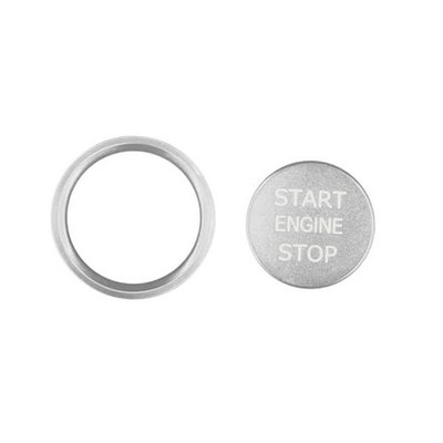 Car Push Start Button Cover, Engine Start Cover, Cool Aluminum Engines Silver