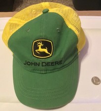 OFFICIAL LICENSED JOHN DEERE YOUTH SIZE GREEN  YELLOW ADJUSTABLE CAP HAT NICE