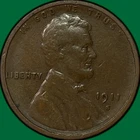 1911-S Lincoln Wheat Cent Choice Very Fine VF+ Coin #43258