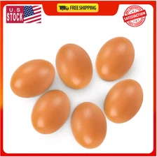 YunKo 6PCS Wooden Eggs Fake Eggs Chicken Coop Accessories Easter Eggs