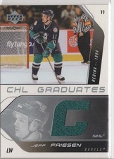 2002-03 Upper Deck UD CHL Graduates Jeff Friesen Game Jersey #CG-JF Ducks