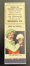 Old Plantation Pub & Restaurant Richmond Virginia VTG Matchbook Cover #3