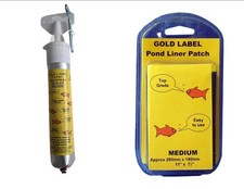 Water Garden Koi Fish Pond Liner Leak Repair Patch Kit, Includes Gold Label B...