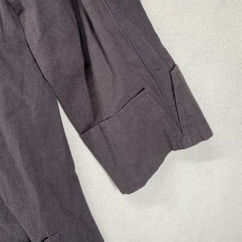 For Cynthia Lagenlook Jacket Size M Brown Artsy Whimsical Linen Viscose Pockets - Picture 7 of 16