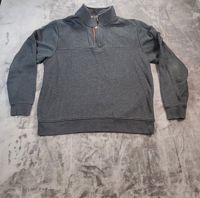 Orvis Sweatshirt Mens XL Gray Quarter Zip Snap Signature Pullover 1/4 Gorpcore