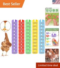Durable 16mm Poultry Leg Bands - 100 Colorful Clip-On Identification Rings
