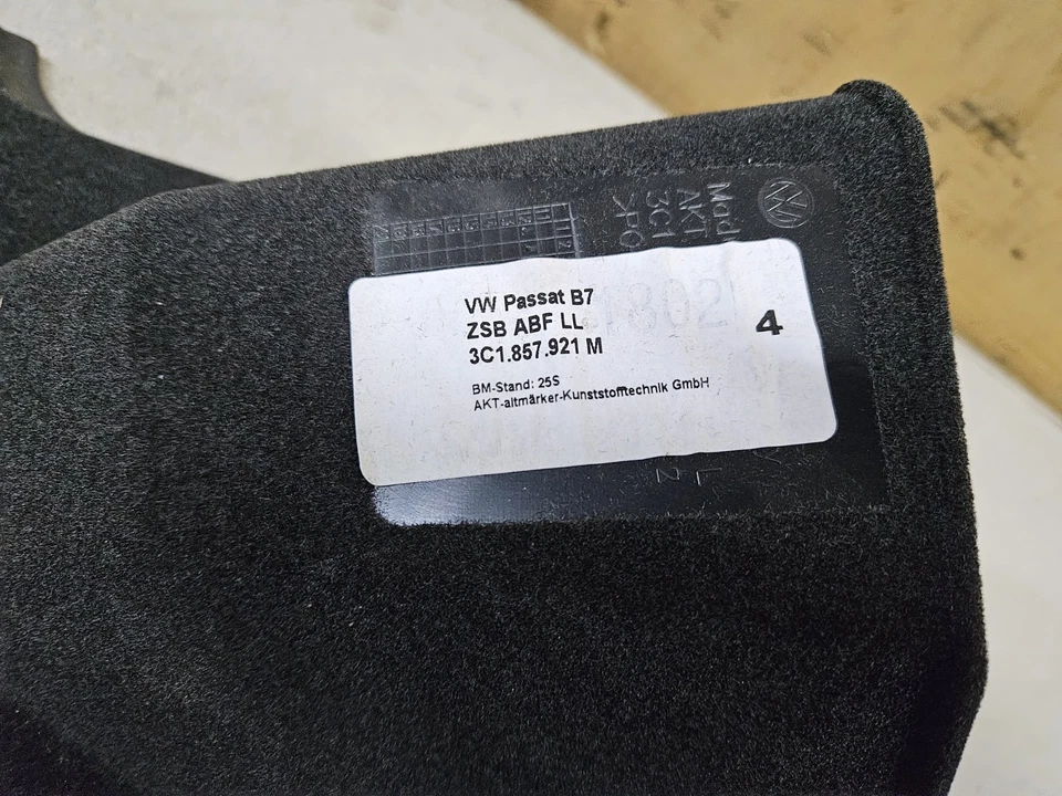 VW VOLKSWAGEN CC 2009-2017 DELANTERO IZQUIERDO INFERIOR TABLERO BANDEJA GUANTERA 3C1857921M OEM Foto 3 de 4