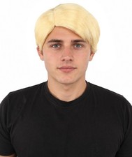 HPO Men's Short Blonde Retro Wig Costume Hairpiece for Halloween Cosplay Party