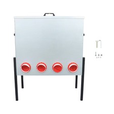 Automatic Large Chicken Feeder 100lbs No-Waste Metal Poultry Feeder Box 10 Ports