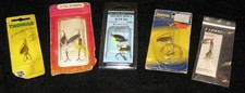 VINTAGE 5 FISHING LURE SPINNERS SWISS SWING THOMAS GET-EM-ALL LUNKER STILL SEAL