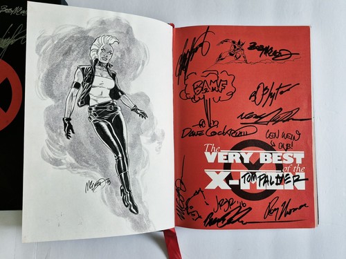 VERY BEST OF THE X-MEN HC BOOK ART SKETCH MCLEOD SIGNED COCKRUM ADAMS CLAREMONT 
