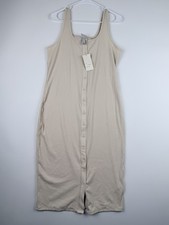 A new Day Women's Knit Button-Front Midi Dress - Cream Size LARGE