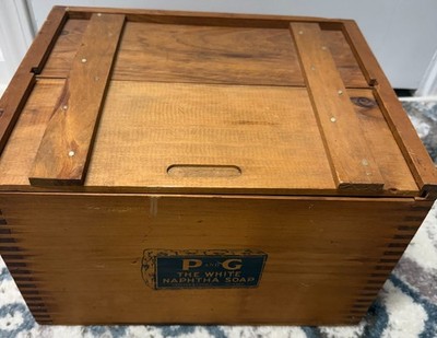 Vintage P & G White Naphtha Soap Wood Crate Box - Lidded Reproduction