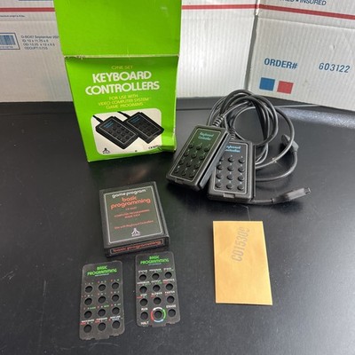 Atari 2600 Basic Programming CIB Complete With Controllers And Overlays Tested