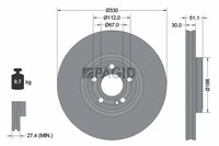 2X Pagid Bremsscheibe InnenbelüFtet Ø330Mm FüR Mercedes-Benz CLA Shooting Brake