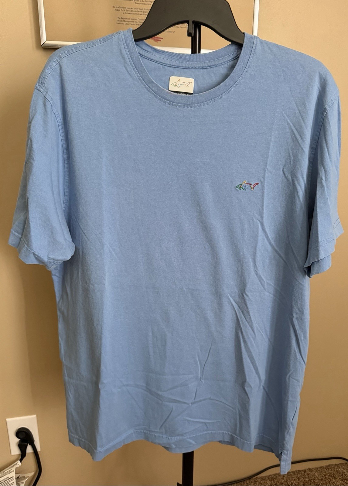 Men’s Blue Greg Norman Short Sleeve Crew Neck Tee Size Large