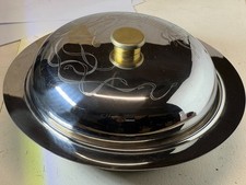 VINTAGE ZUPPIERA+COPERCHIO IN ACCIAIO INOX 18/10 " finemente lavorato