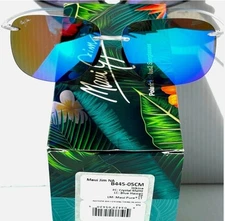 NEW Maui Jim Hikina B445-05CM Crystal Matte Frame / Blue Hawaii Polarized Lenses