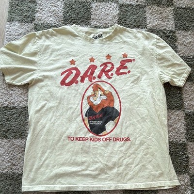 Vintage D.A.R.E. Daren the Lion Beige Crew Neck Short Sleeve T-Shirt XL