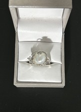 Vintage Sterling Silver Pearl Flower Ring Size 7 - 4.35 Grams