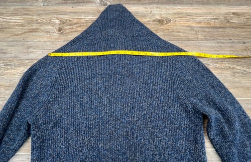 American Eagle Sweater Mens XLT Mock Neck Wool Blend Heavy Preppy Blue/Black - Picture 9 of 12