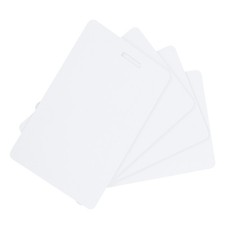 100 Pack Blank PVC Cards 30mil ID Cards with Slot Punch on Short Side White