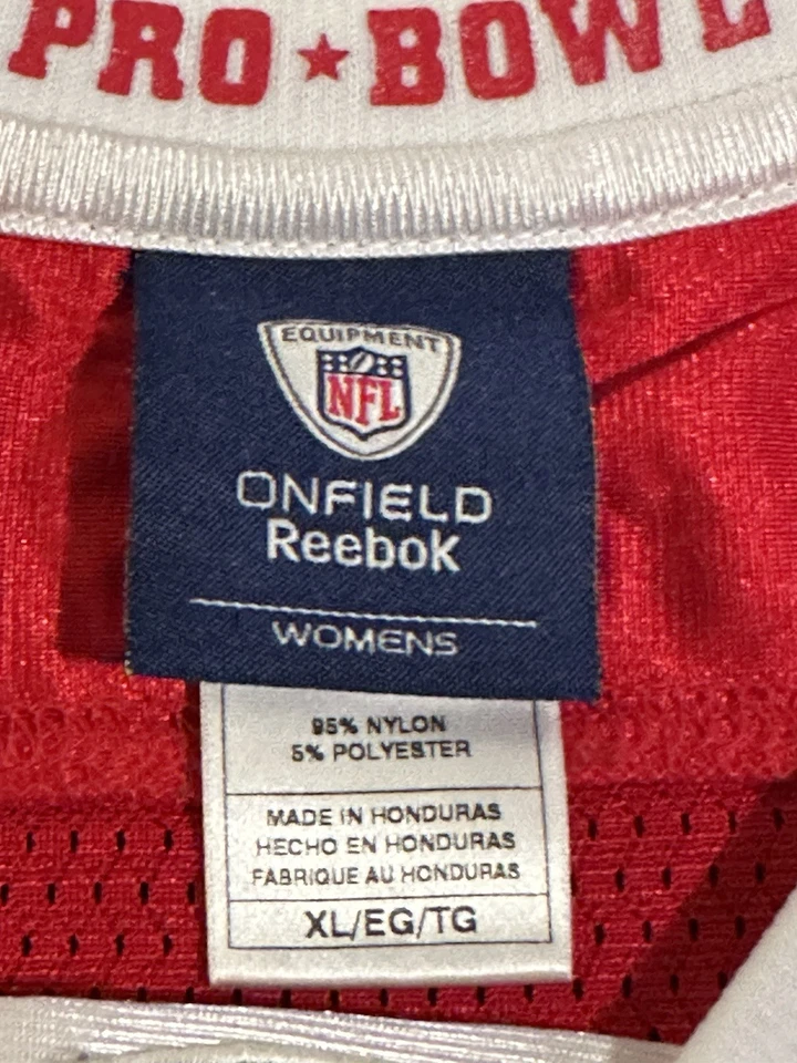Camiseta deportiva para mujer Reebok On Field Ray Lewis AFC Pro Bowl XL NFL roja usada Foto 4 de 4