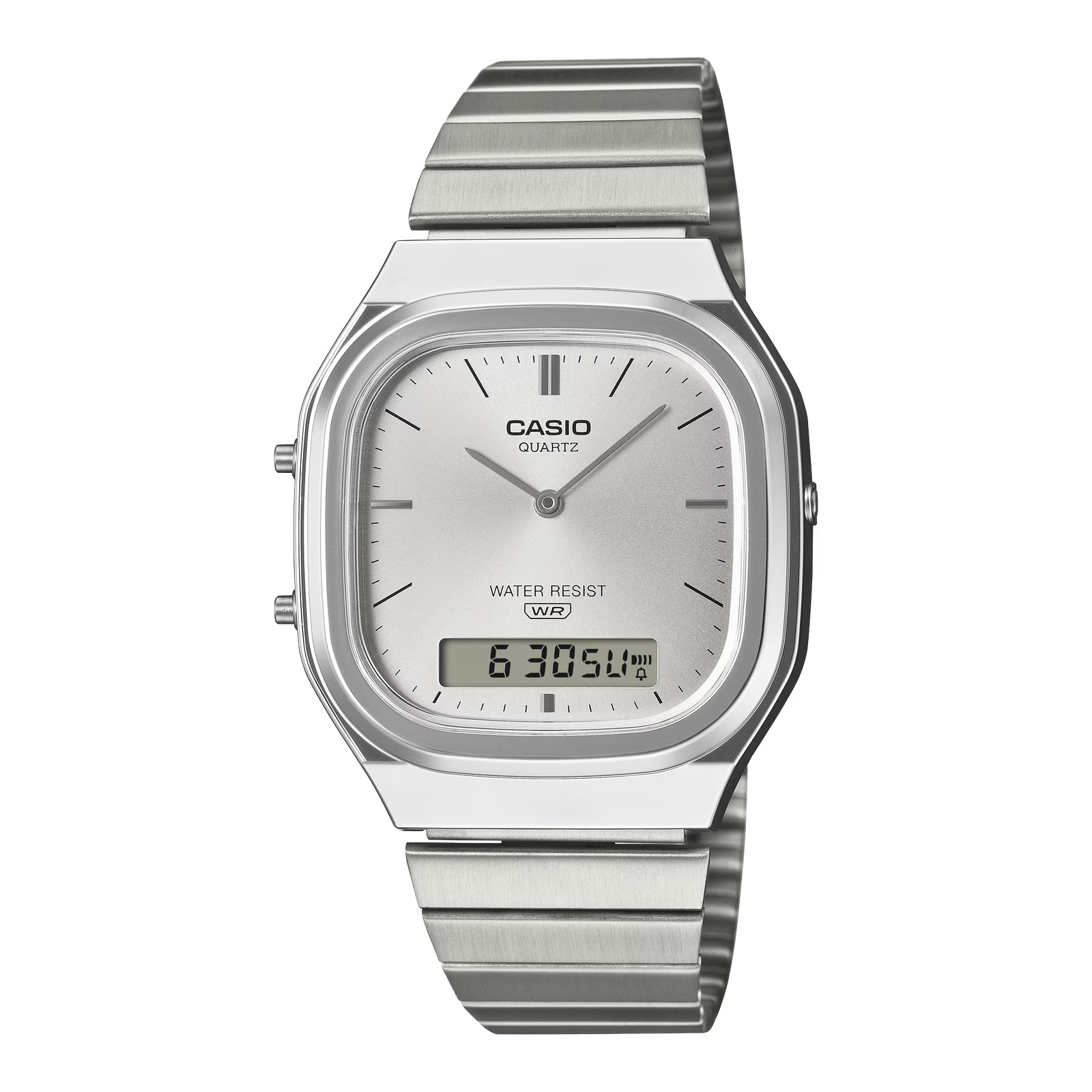 CASIO AQ-240E-7A AQ240E-7A A/D QUARTZ SILVER DIAL WATCH